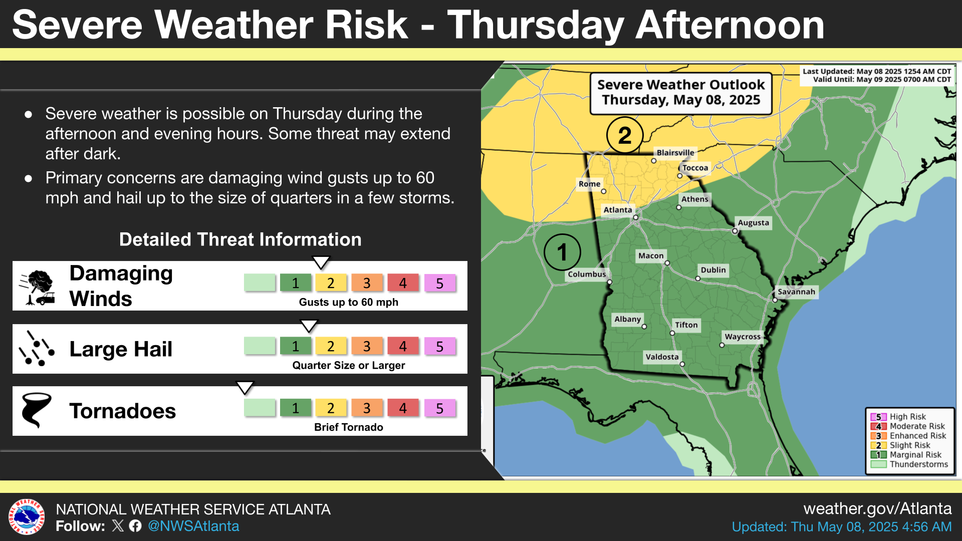 WEATHER: Slight chance of severe storms this evening